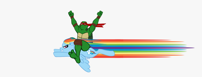 Zakniteh, Crossover, Rainbow Dash, Raphael, Safe, Teenage - My Little Pony And Teenage Mutant Ninja Turtle, HD Png Download