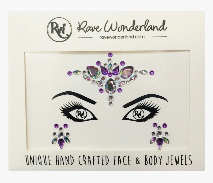 Purple Magic Rhinestone Rave Face Jewel - Rave, HD Png Download