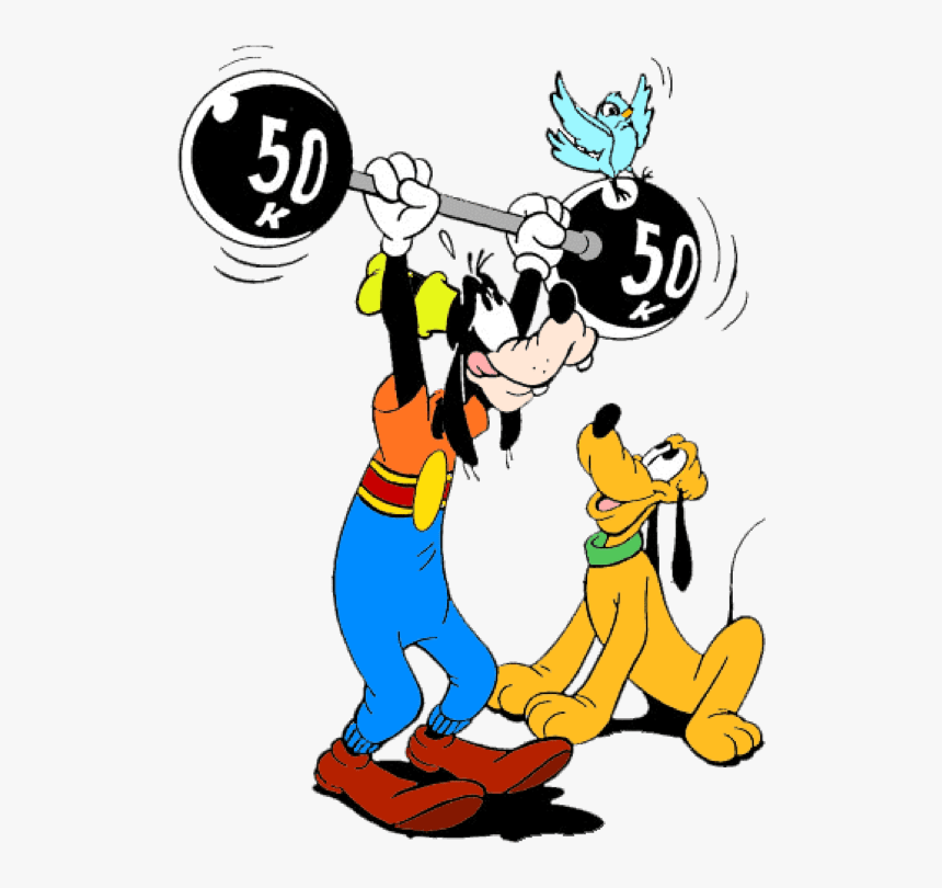 Lifting Weights Cartoon Character, HD Png Download