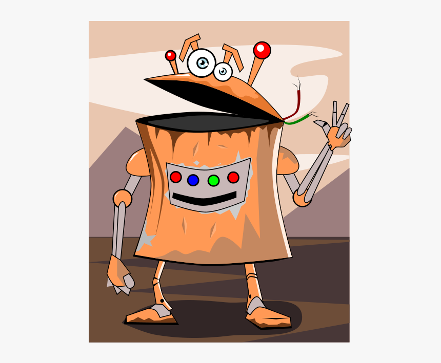 Robot Thanksgiving Clipart Free Image Freeuse Library - Rusty Robot Cartoon, HD Png Download