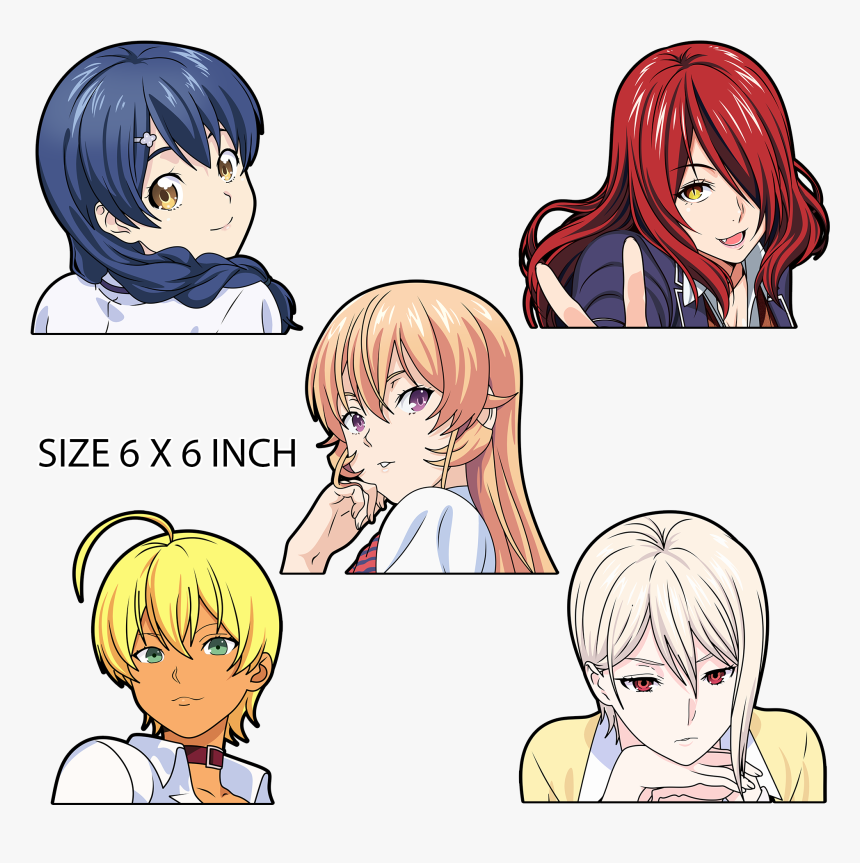 Image Of Shokugeki No Soma Diecut Girls Pack 6in X - Cartoon, HD Png Download
