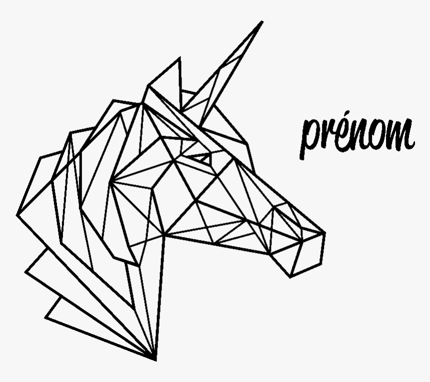 Clip Library Stock Unicorn Sticker Scrapbooking Transprent - Tete De Licorne Origami Dessin, HD Png Download