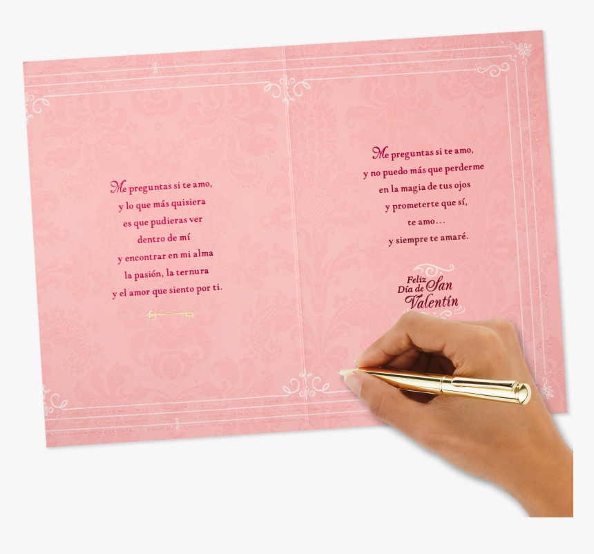 Powerful Love Spanish-language Valentine S Day Card - Handwriting, HD Png Download