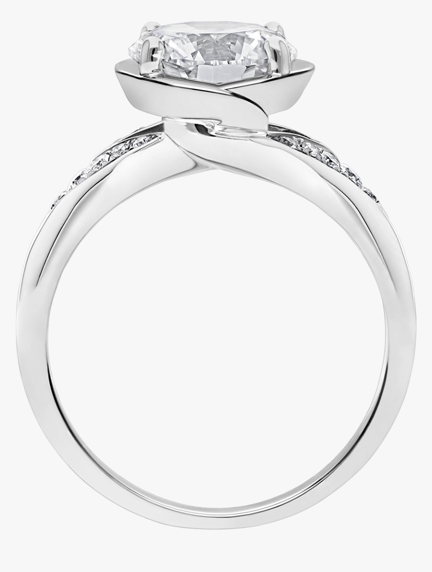 Six Prong Side Stone Ring, HD Png Download