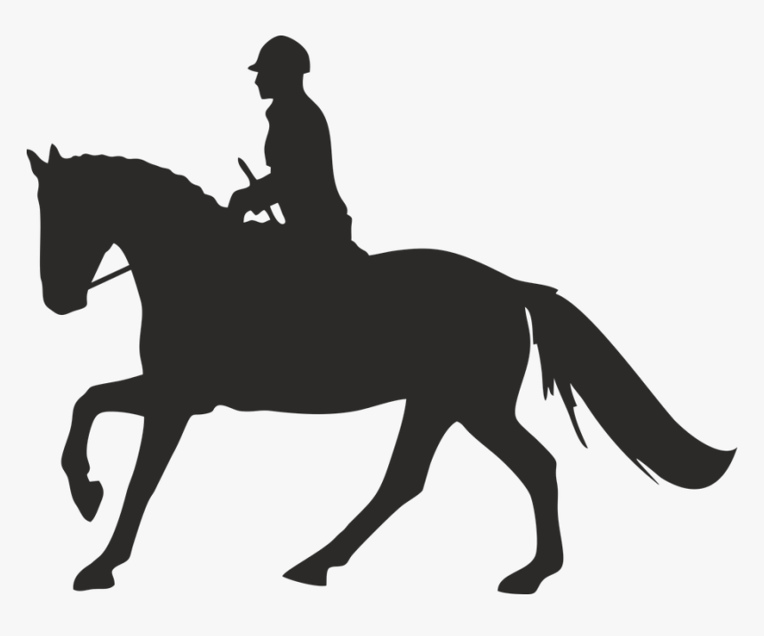 Galloping Horse And Rider Silhouette, HD Png Download