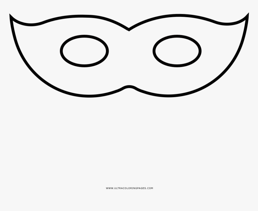 Carnaval Mask Coloring Page - Line Art, HD Png Download
