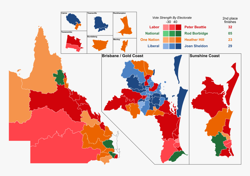 1989 Qld Elections Maps, HD Png Download