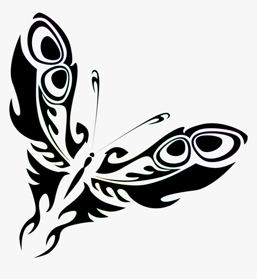 Black Butterfly Shape - Illustration, HD Png Download