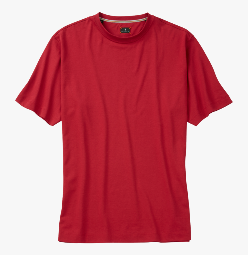 Red Crew Neck Tee Shirt - T-shirt, HD Png Download