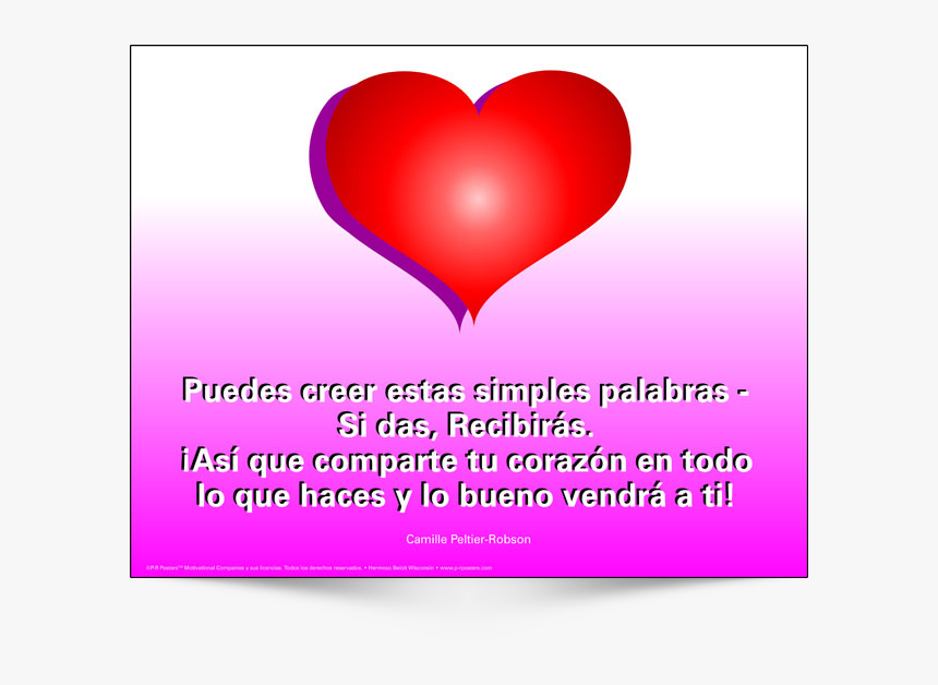 This Is The Spanish Version Of Poster Design - Heart, HD Png Download