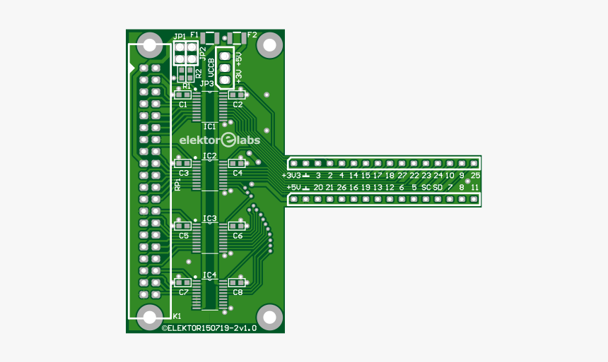 Raspi Buffer Board - 아두 이노 초음파 센서 2 개 Led, HD Png Download