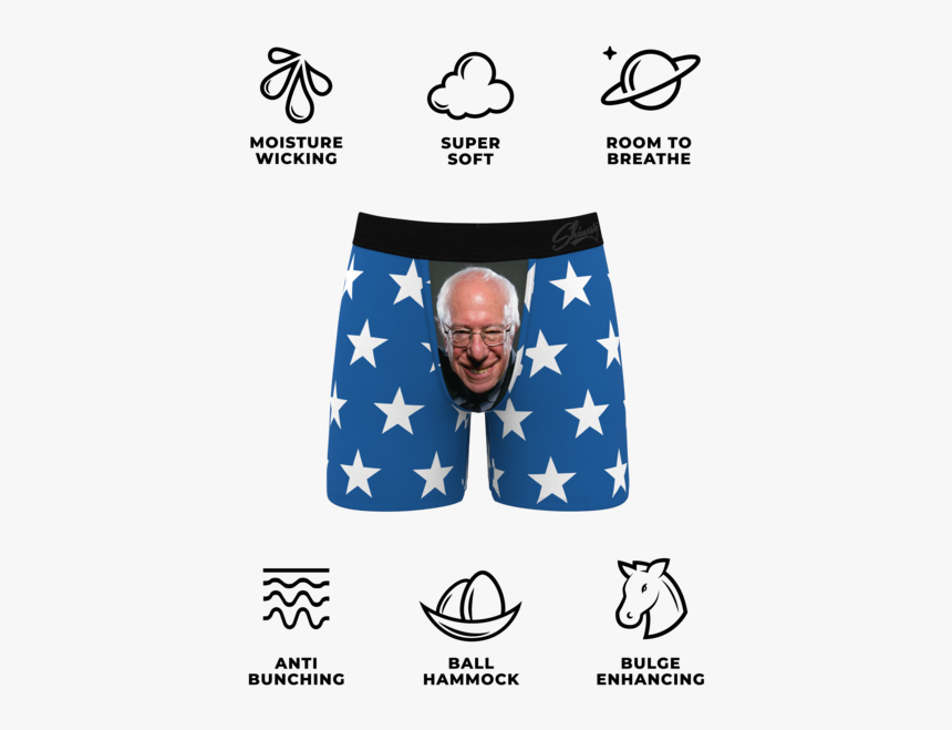 Bernie Sanders Boxers For Guys 
 Itemprop Image , Tintcolor - Shark Infested Underwear, HD Png Download