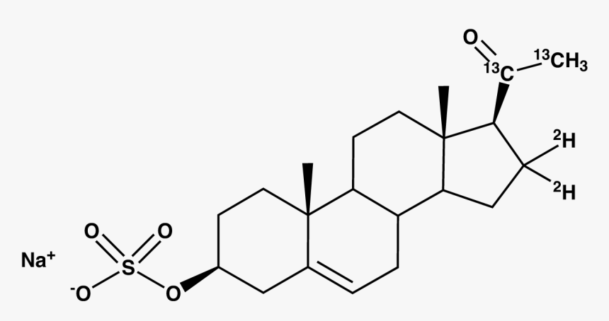 Pregnenolone [20,21 13c2, 16,16 D2] Sulfate Sodium - Structure, HD Png Download