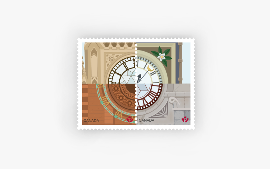 Emily Rose Artist Canadian Clock Towers Stamp Illustration - Wall Clock, HD Png Download