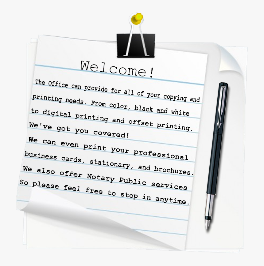 Transparent Office Stationery Png - Handwriting, Png Download