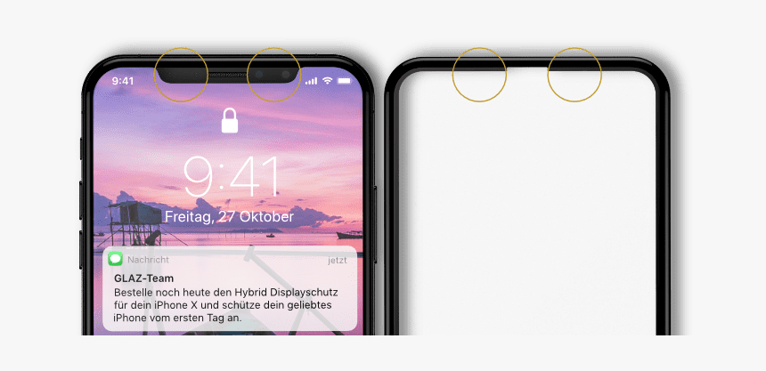 Iphone X Displayschutz - Glaz Hybrid Iphone X, HD Png Download
