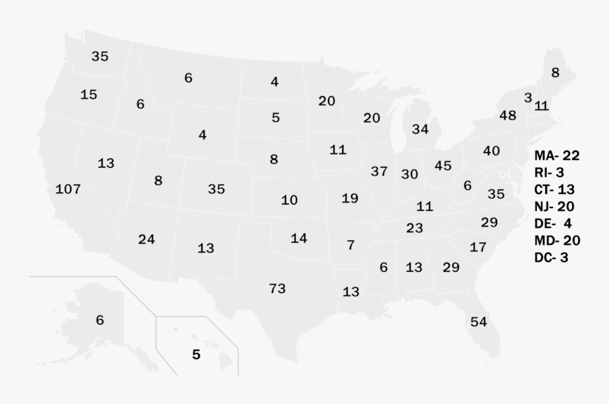Usa Map New York Png, Transparent Png