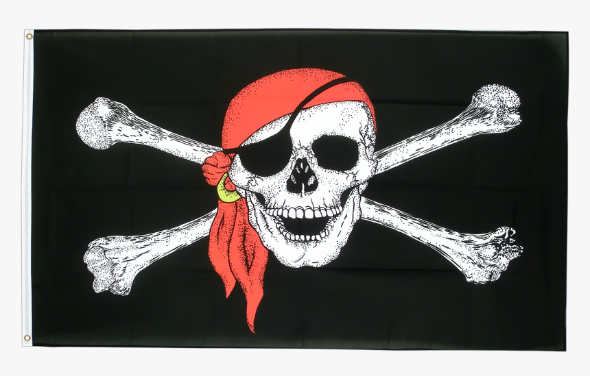 Large Pirate With Bandana Flag Ft - Skull And Crossbones Flag, HD Png Download