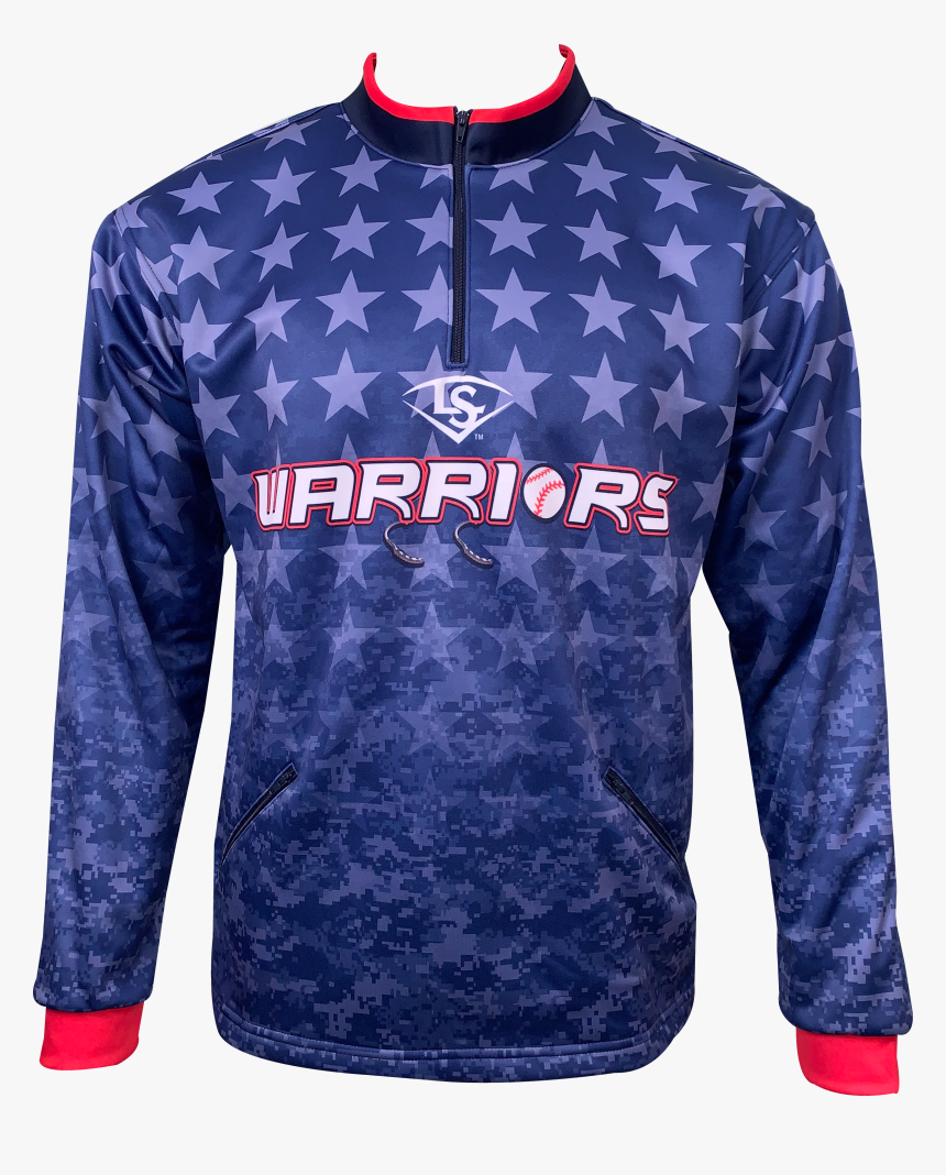 Warriors Blue Stars Faded ¼ Zip 
 Title Warriors Blue - Long-sleeved T-shirt, HD Png Download