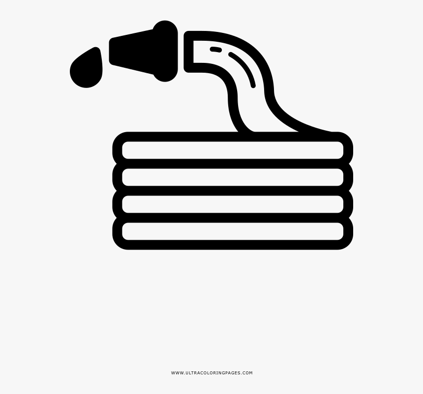 Water Hose Coloring Page - Desenho De Borracha De Água Para Colorir, HD Png Download