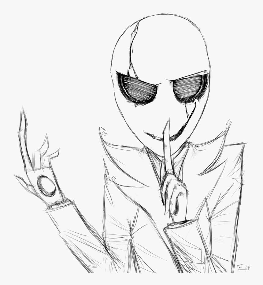 Gaster Outlines Sketch Thingy By Spirit Of Steam - Sketch, HD Png Download