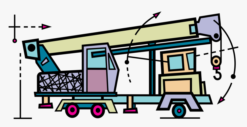Vector Illustration Of Mobile Construction Crane Heavy, HD Png Download