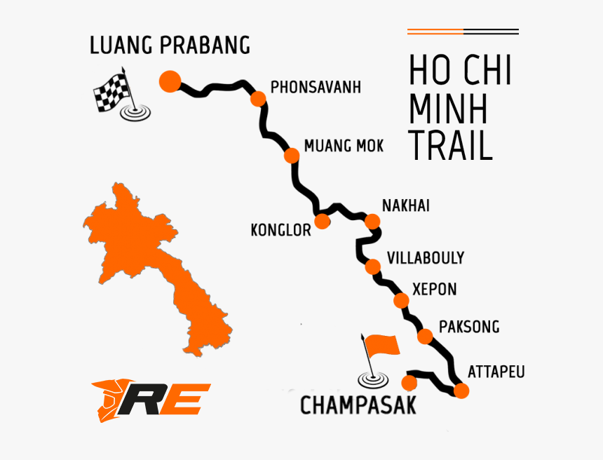 Laos Motorcycle Tour - Laos Map Black And White, HD Png Download