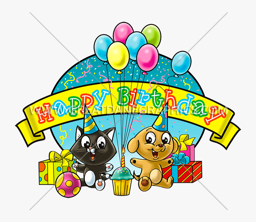 Birthday Cat & Dog - Dog And Cat Celebrating Birthday Party Clipart, HD Png Download