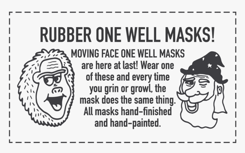 One Well Brewing Rubber Masks - Cartoon, HD Png Download