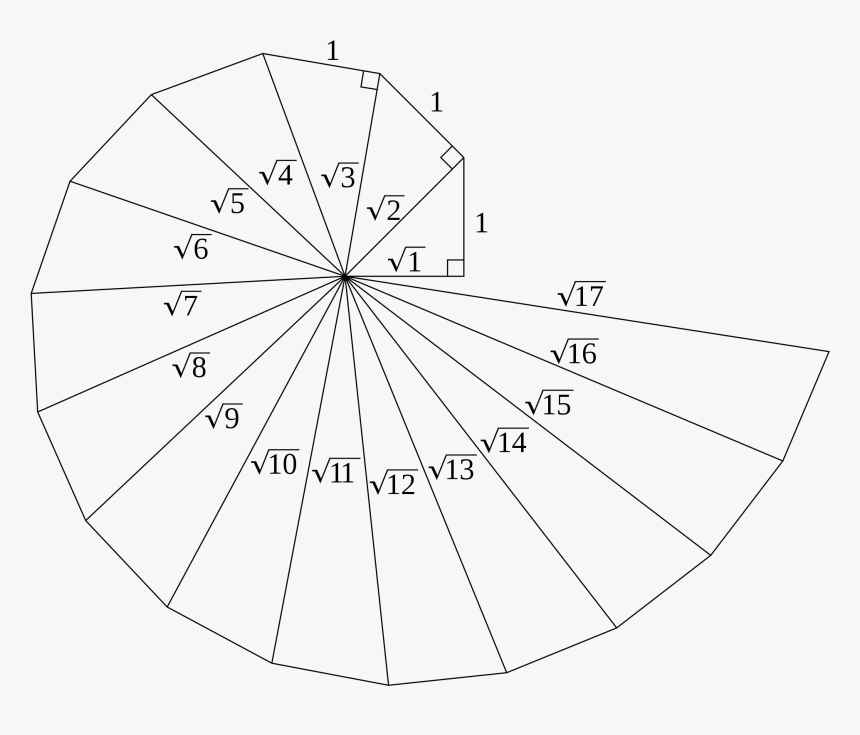 La Espiral De Teodoro - Spiral Of Theodorus, HD Png Download