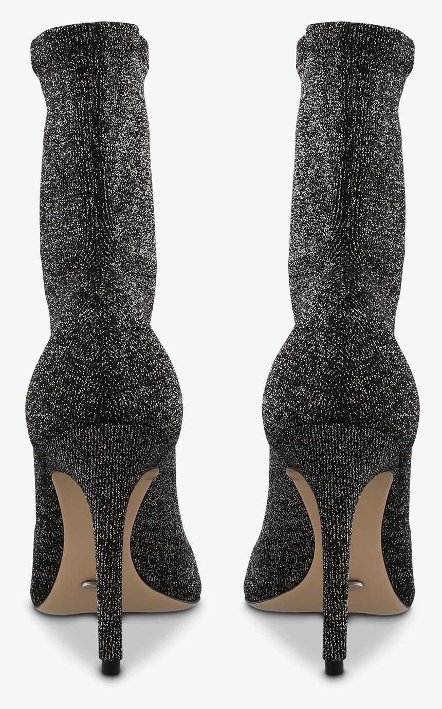 Davis Black Stretch Glitter Back - Knee-high Boot, HD Png Download
