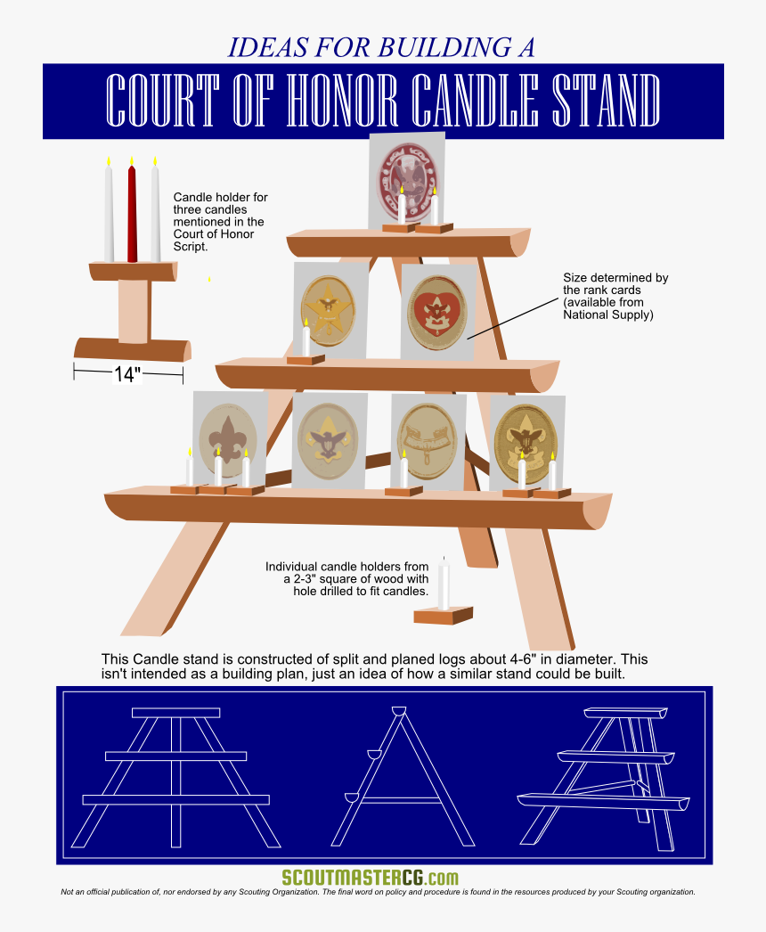 Court Of Honor Candle Stand - Boy Scout Court Of Honor Ideas, HD Png Download