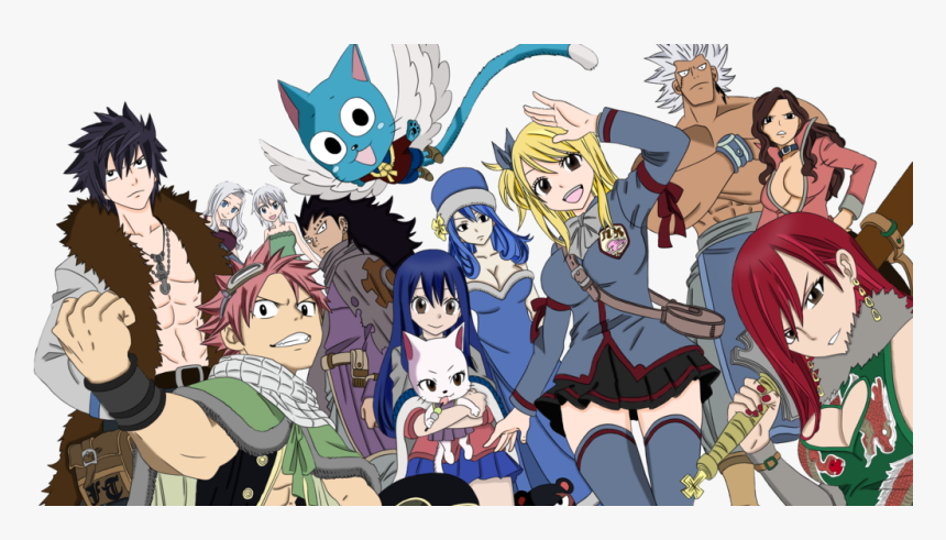 Fairy Tail Anime - Fairy Tail Anime Natsu Group, HD Png Download