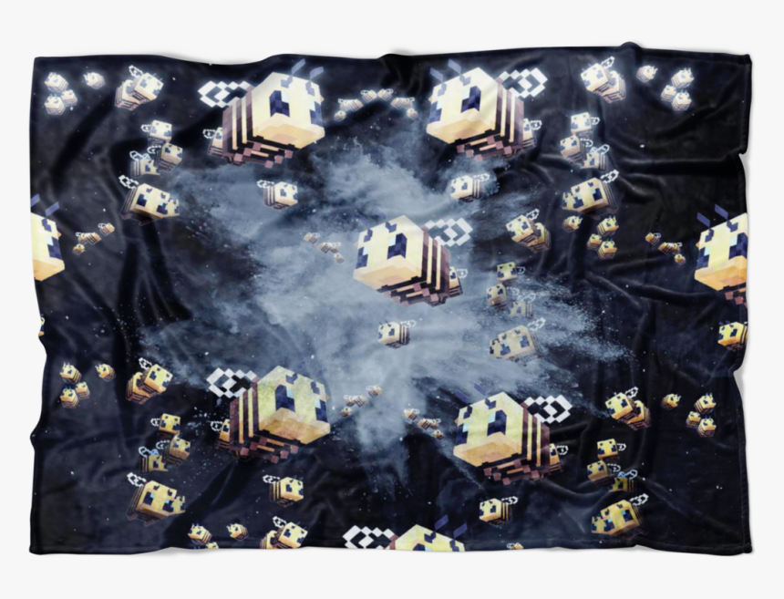 Minecraft Feece Blanket Minecraft Bees Black Blanket - Linens, HD Png Download