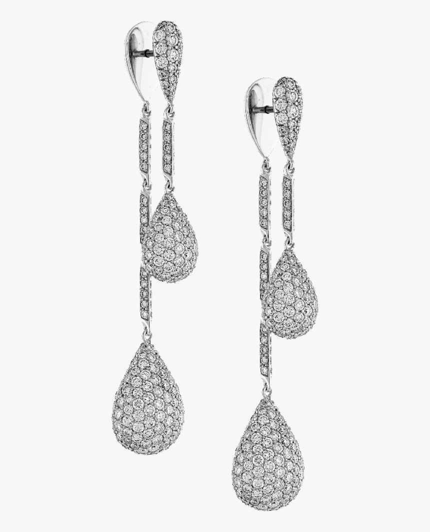 18k Diamond Dangling Front Back Earrings - Earrings, HD Png Download