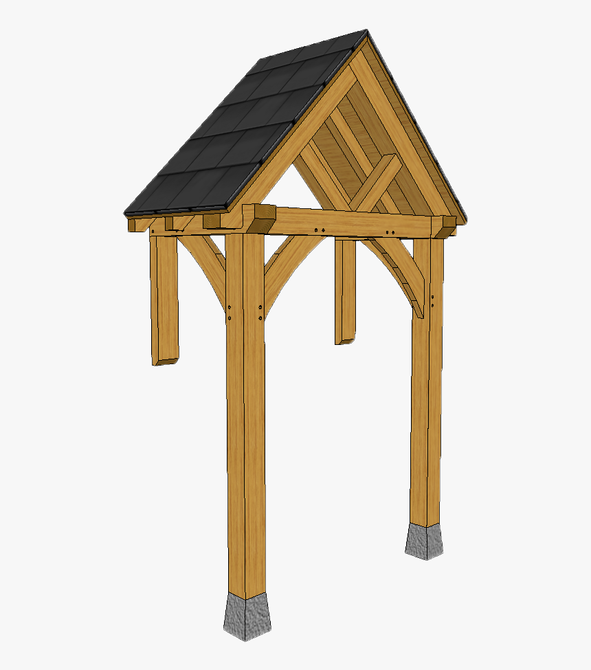 2 Post Porch A18 B Small Straight Truss Braces , Png - Wooden Porch Roof, Transparent Png