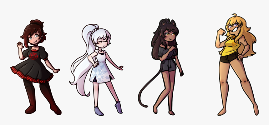 Already Posted Ruby And Weiss But Heres The Whole Team - Cartoon, HD Png Download