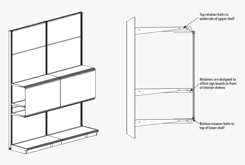 Oversized-signage Track System - Shelf, HD Png Download