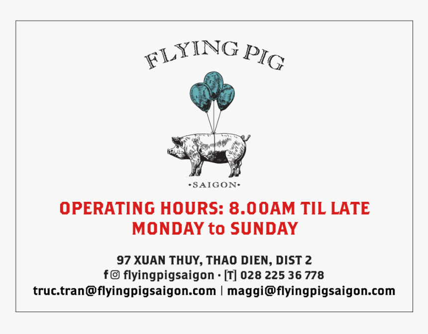 Flying Pig Saigon, 97 Xuan Thuy, Thao Dien, Dist - Papier Tigre, HD Png Download