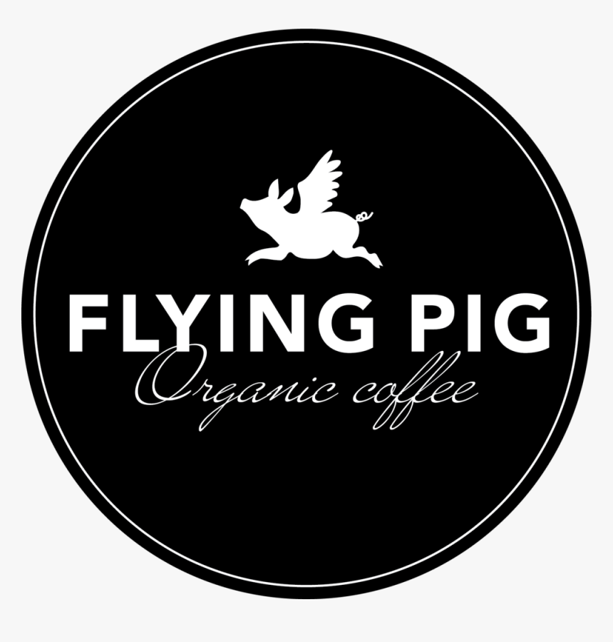 Flying Pig Logo White On Black Circular, HD Png Download