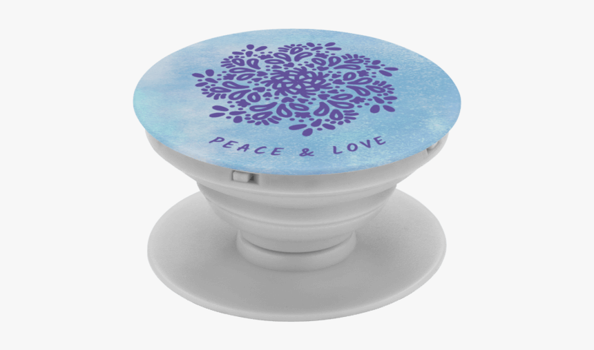 Phone Grip Mockup Standing On A Flat Surface - Blue And White Porcelain, HD Png Download