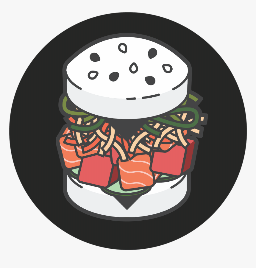 Sushi Burger Cartoon, HD Png Download