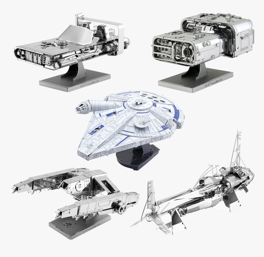 Spacecraft Drawing Star Wars - Metal Earth Lando's Millennium Falcon, HD Png Download