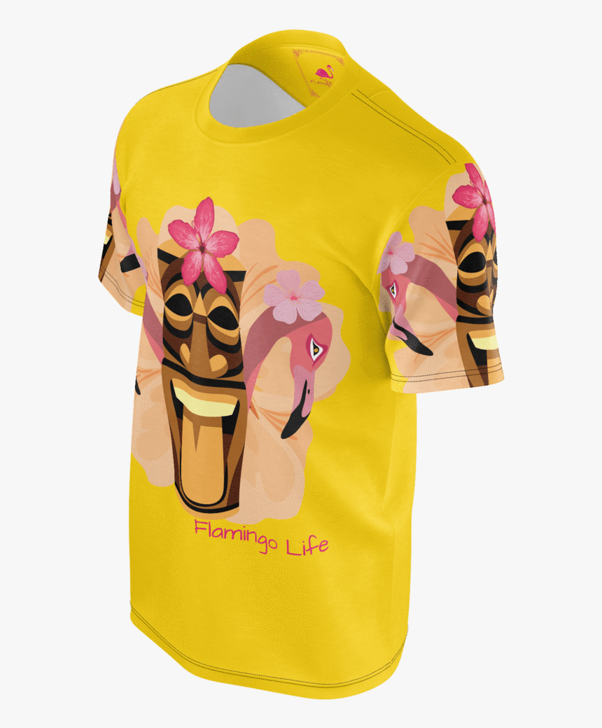 Flamingo Life Mens Tiki Head Printed Sleeve Tee - Sweatshirt, HD Png Download
