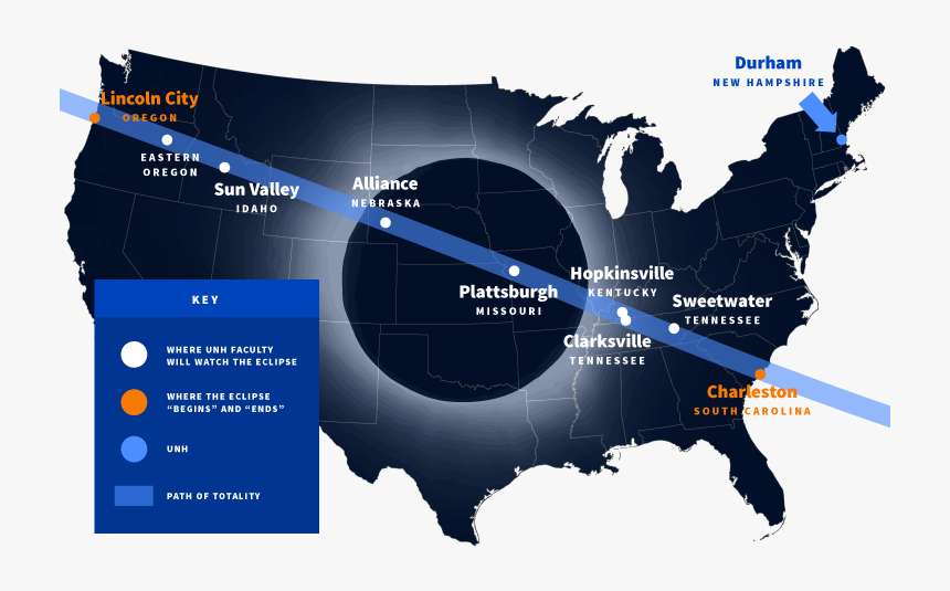 Map Of Us Showing Where Unh Faculty Will Be Watching - Usa Country Map, HD Png Download
