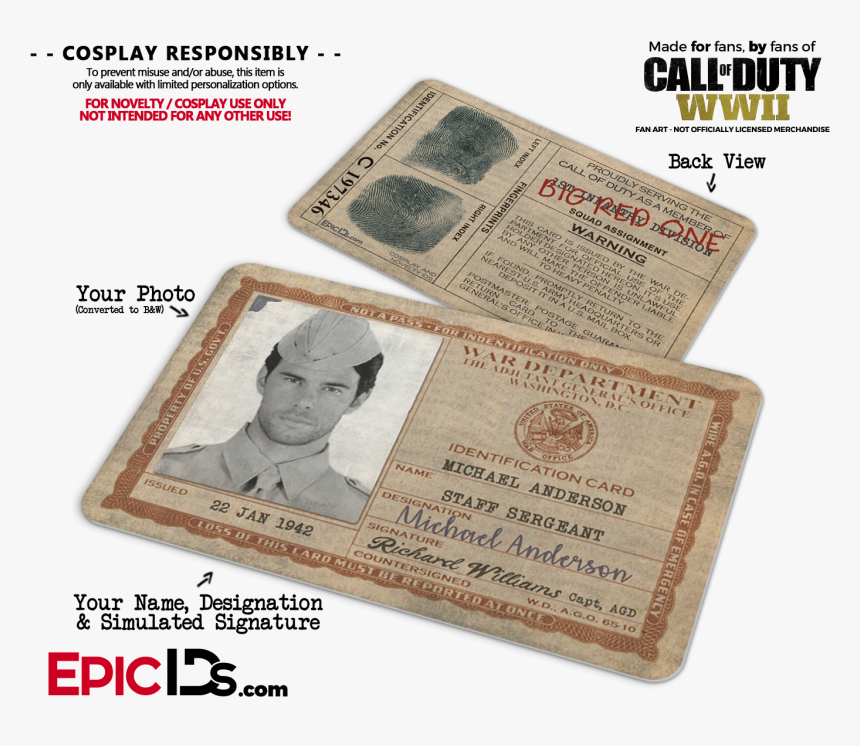 Wwii War Department Call Of Duty - Ghostbusters Id, HD Png Download