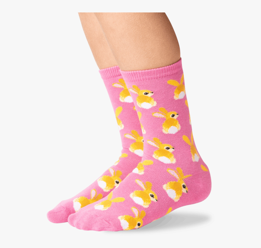 Kid S Bunny Tails Crew Socks In Pink Front 
 Class - Sock, HD Png Download