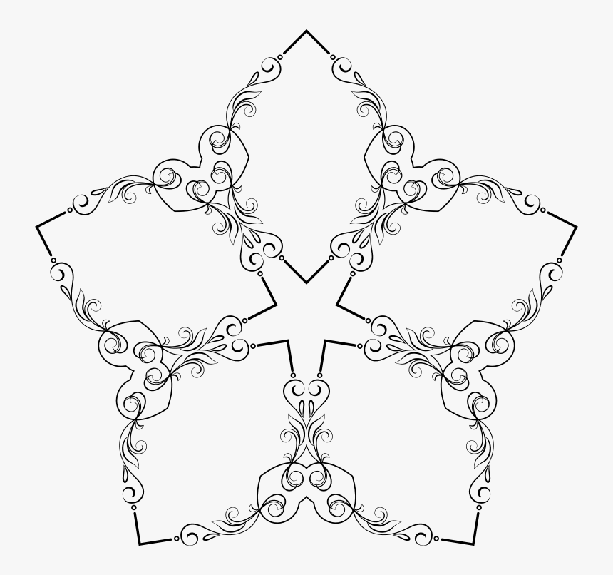 Elegant Flourish Frame Extrapolated , Png Download - Line Art, Transparent Png