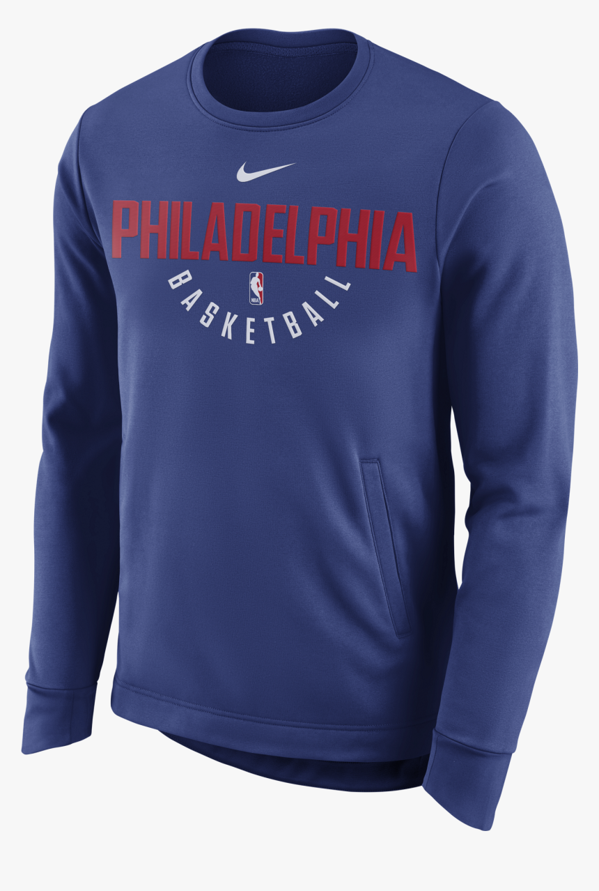 Philadelphia 76ers Men S Therma Performance Crew Sweater - Long-sleeved T-shirt, HD Png Download