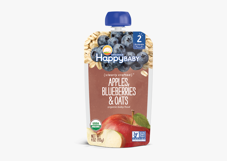Apples, Blueberries & Oats 
 Class Fotorama Img - Happy Baby Apple Blueberry Oats, HD Png Download